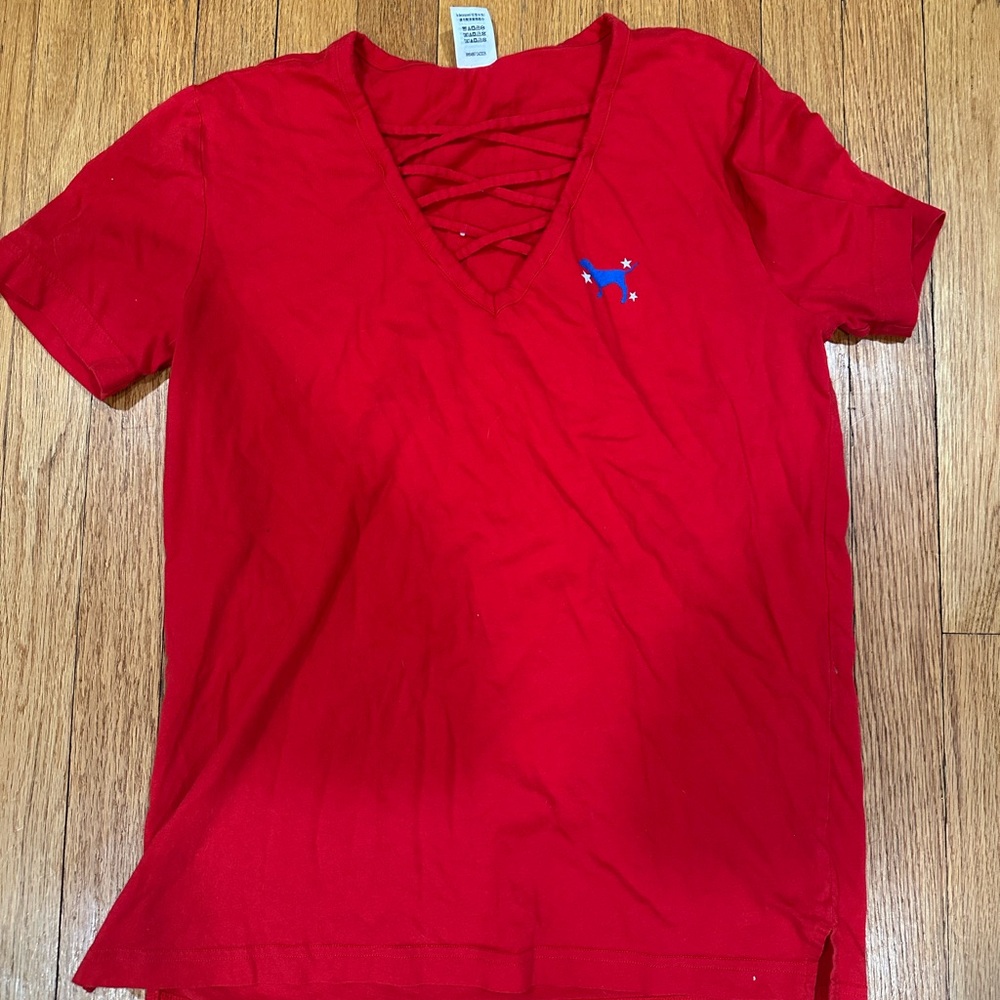 PINK Victoria's Secret Red Short Sleeve Tee